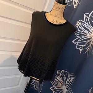 Zara Sleeveless Chiffon Top, Velvet collar